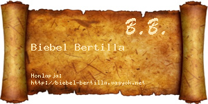 Biebel Bertilla névjegykártya